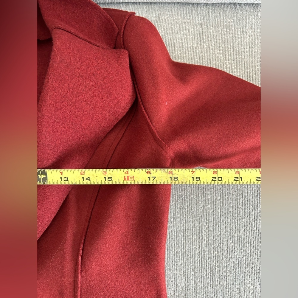 Halogen Burgundy Wool Blend Preppy Minimalist Coat Size XS - Picture 10 of 13